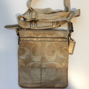 Coach crossbody gold bag